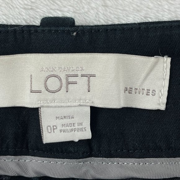 Ann Taylor Loft Marisa Straight Leg‎ Trouser Pants Womens Petite Size 0P Black - Picture 4 of 11